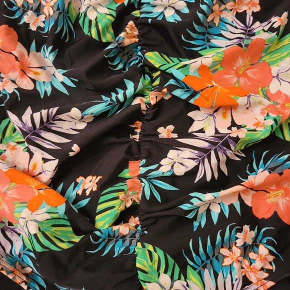 Unique vintage style pin-up byron blue one piece swimsuit - Picture 5 of 8